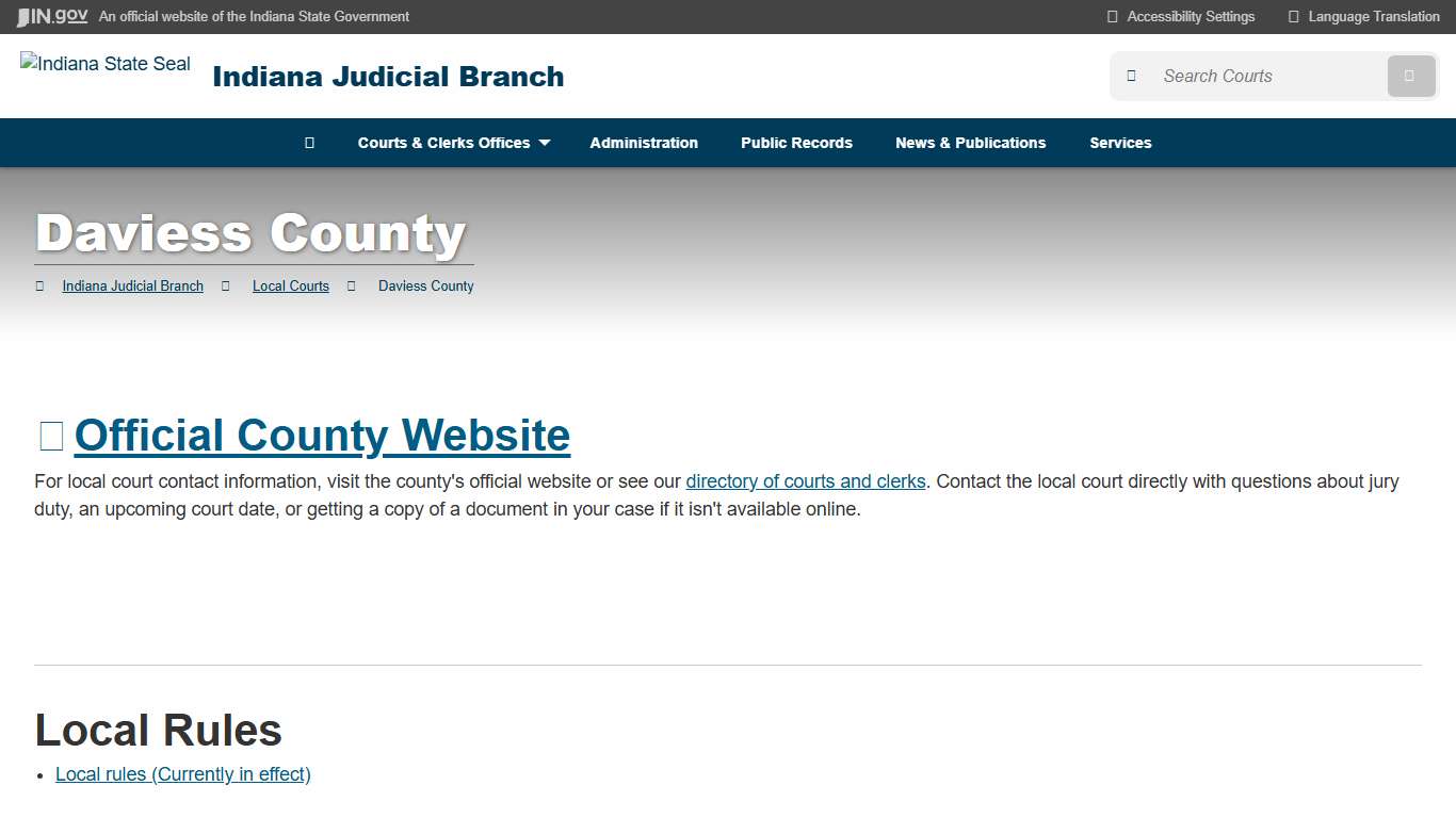 Indiana Judicial Branch: Daviess County